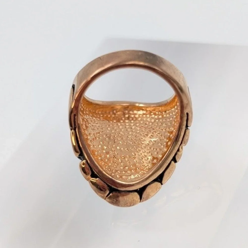 RS Covenant RSC Ring Size 7 Bronze Tone‎ Pebble Statement Chunky Brutalist